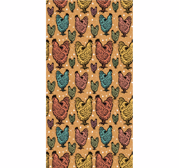 Vibrant Rooster Pattern animals blind - TenStickers