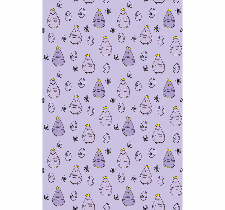 Purple chickens pattern animals blind - TenStickers
