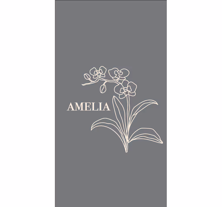 Elegant gray design with name blind flowers and plants - TenStickers