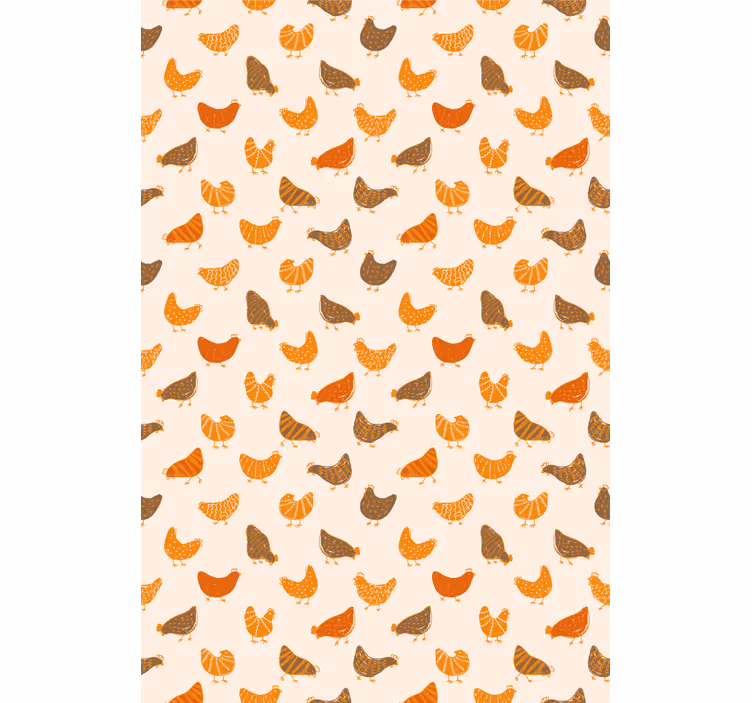 Orange and brown bird pattern animal kitchen blind - TenStickers