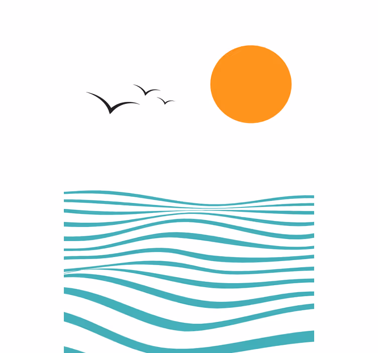 SUNSET WITH WAVES modern blind - TenStickers