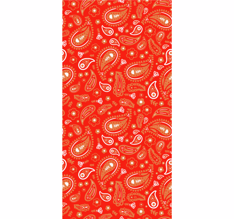 Red paisley pattern floral roller blind - TenStickers