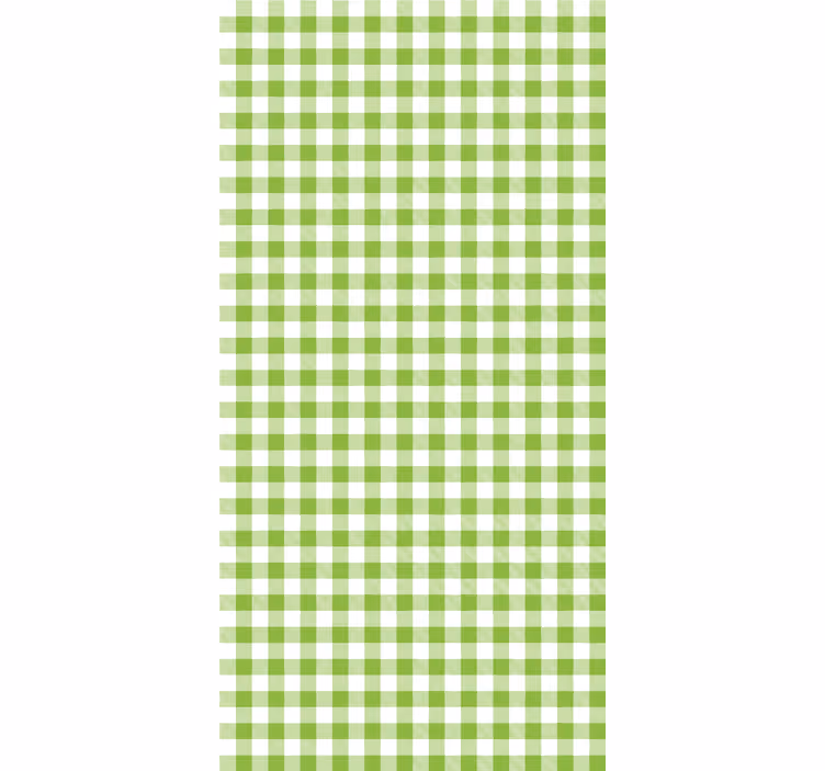 Green checkered pattern kitchen roller blind - TenStickers
