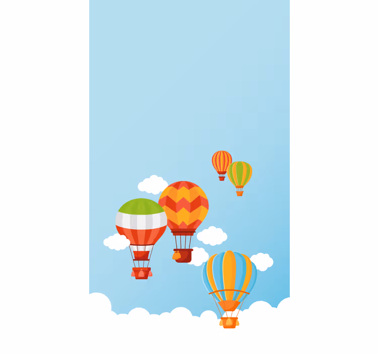 Colorful hot air balloons blind children - TenStickers