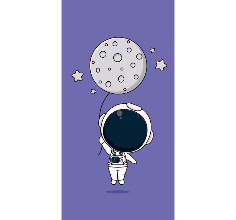 Astronaut holding moon fun blind - TenStickers