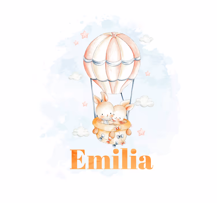 Pastel balloon with sweet animals kids roller blind - TenStickers