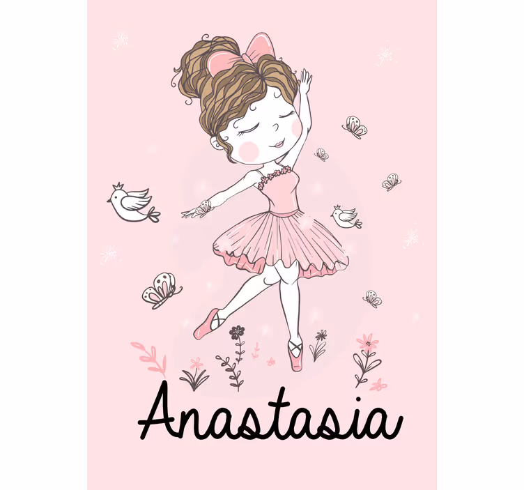 Nordic dancing girl with name kids roller blind - TenStickers