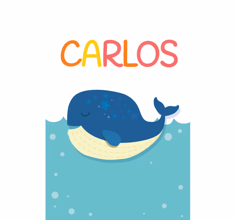 Sleeping Whale With Name blind children - TenStickers