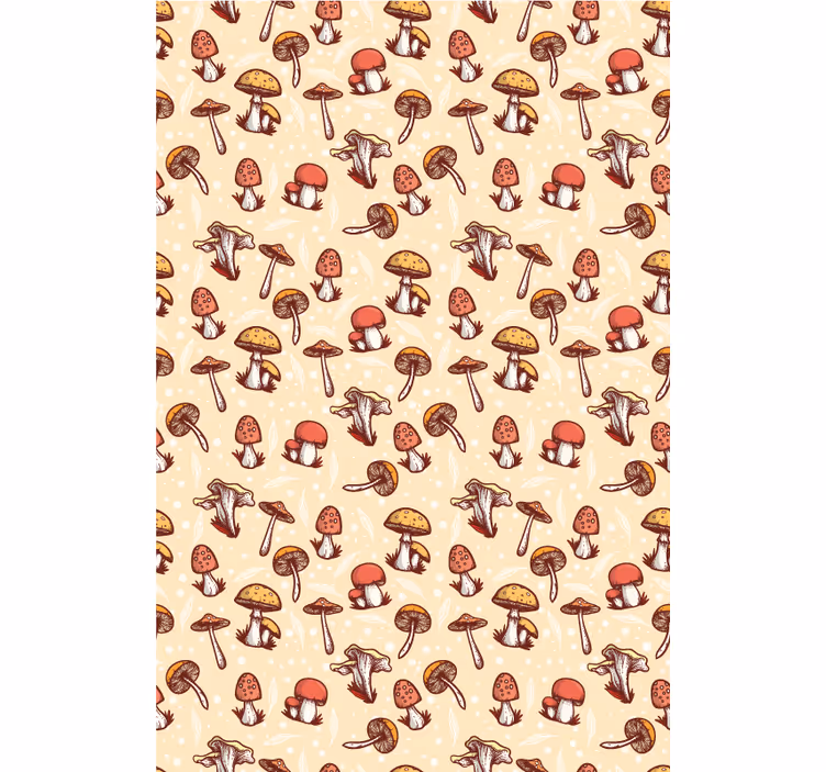 Mushroom forest pattern blind flowers and plants - TenStickers