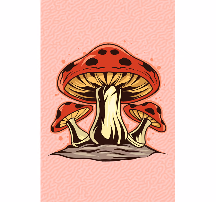 Vibrant Mushroom Trio blind flowers and plants - TenStickers