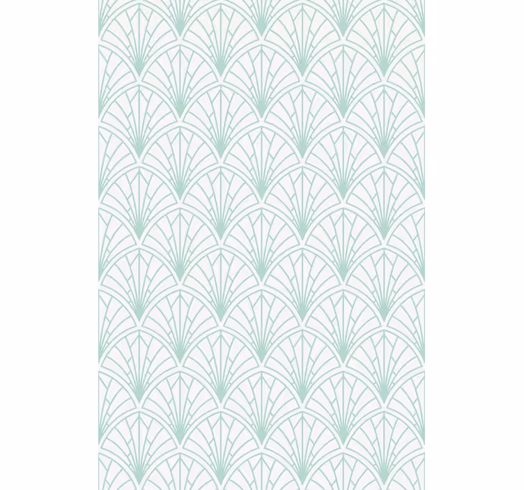 Geometric green leaf design pattern roller blind - TenStickers