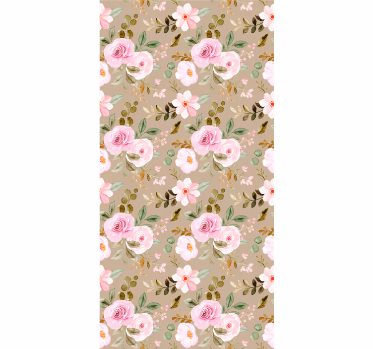 Floral roller blind in pink flower designs - TenStickers