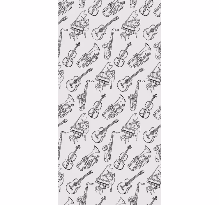 Musical instruments pattern teenage blind - TenStickers