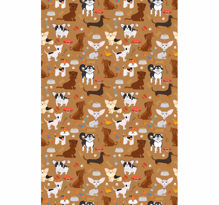 Different cute dogs pattern kids roller blind - TenStickers