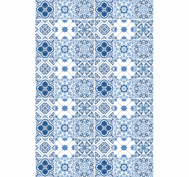 Intricate blue patterns bathroom blind - TenStickers