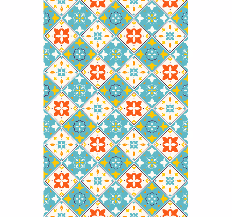 Blue and beige tiles bathroom blind - TenStickers