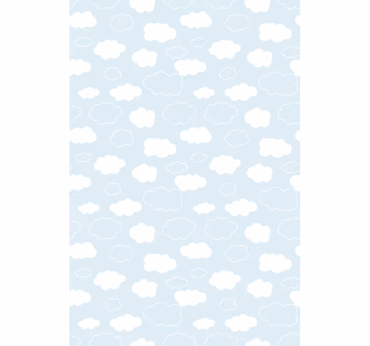 White and light blue clouds kids roller blind - TenStickers