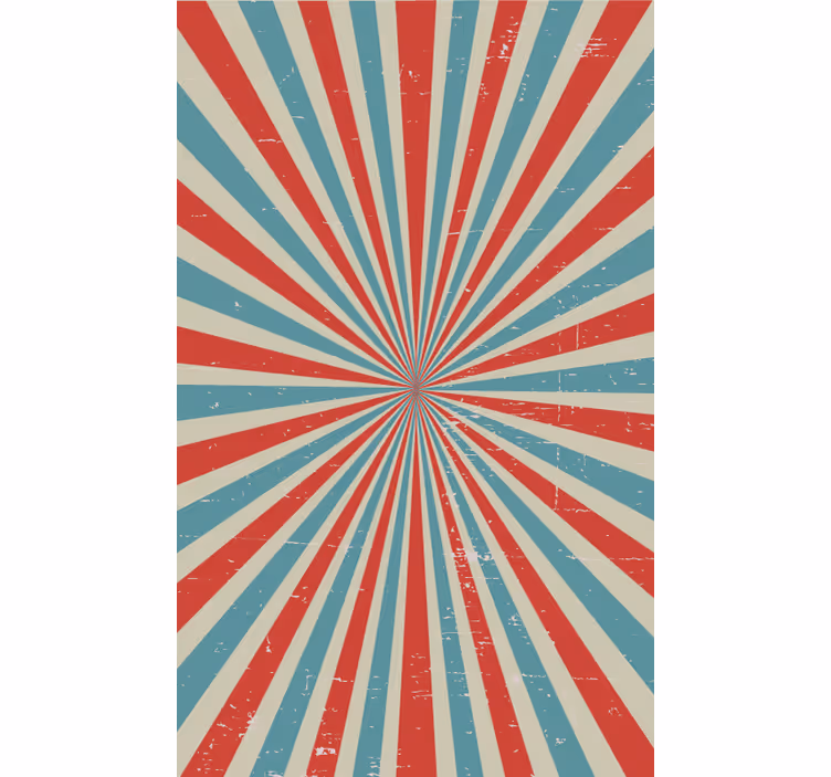 Blue and red retro pre-wash patter rustic vintage blind - TenStickers