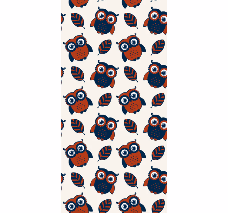 Cartoon Owls and Leaves animals blind - TenStickers