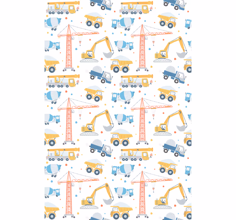 Construction vehicles kids roller blind - TenStickers