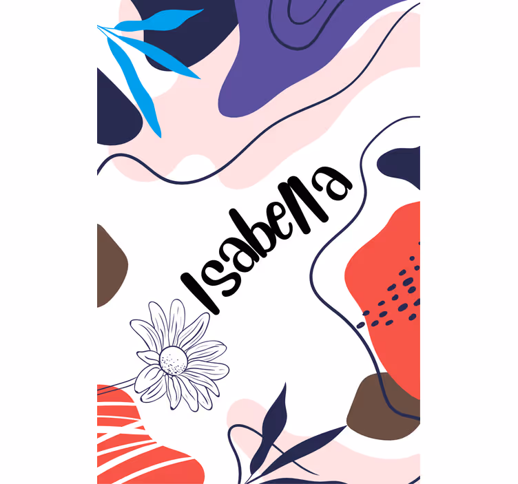 Modern blind with floral name motif - TenStickers