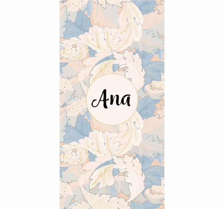 Botanical motif with name living room blind - TenStickers