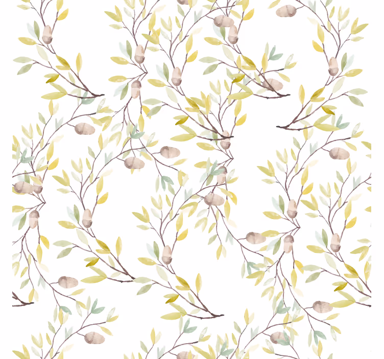 Floral living room blind Original watercolor green leaves - TenStickers