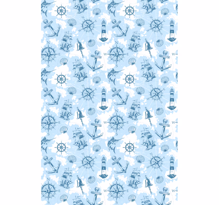 Nautical Icons Pattern kitchen blind - TenStickers