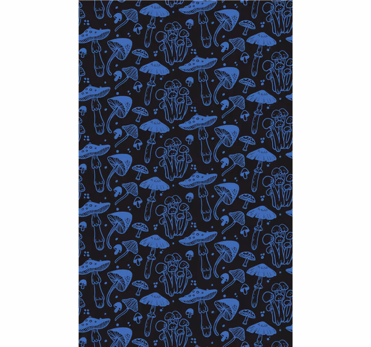 Blue mushroom motif blind original - TenStickers