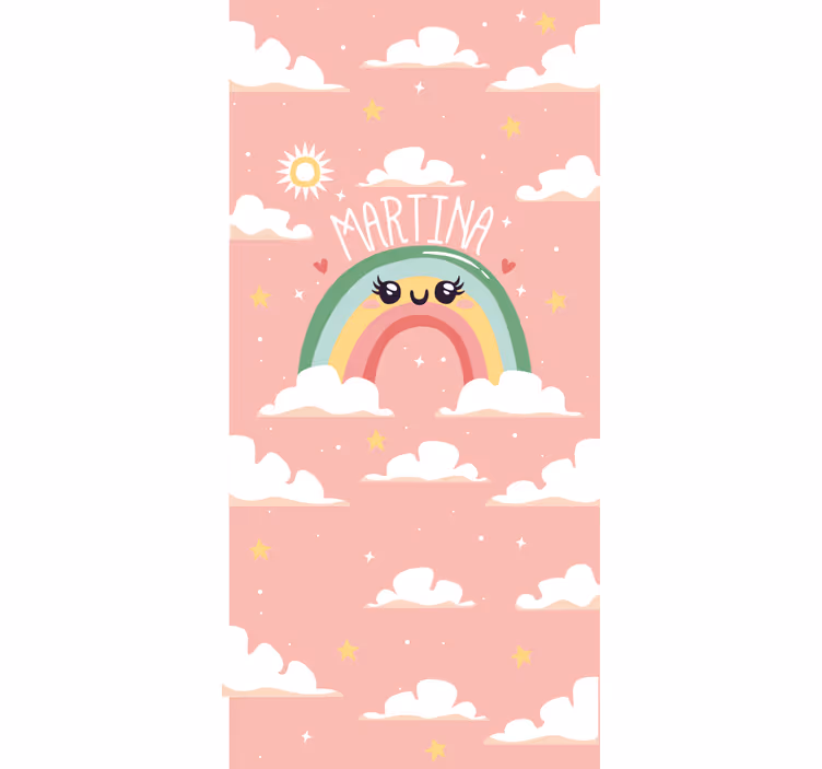 Pink rainbow design with name blind children - TenStickers