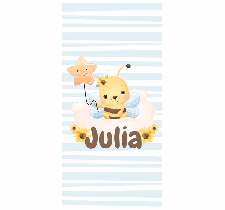 Cute bee with name children roller blind  - TenStickers