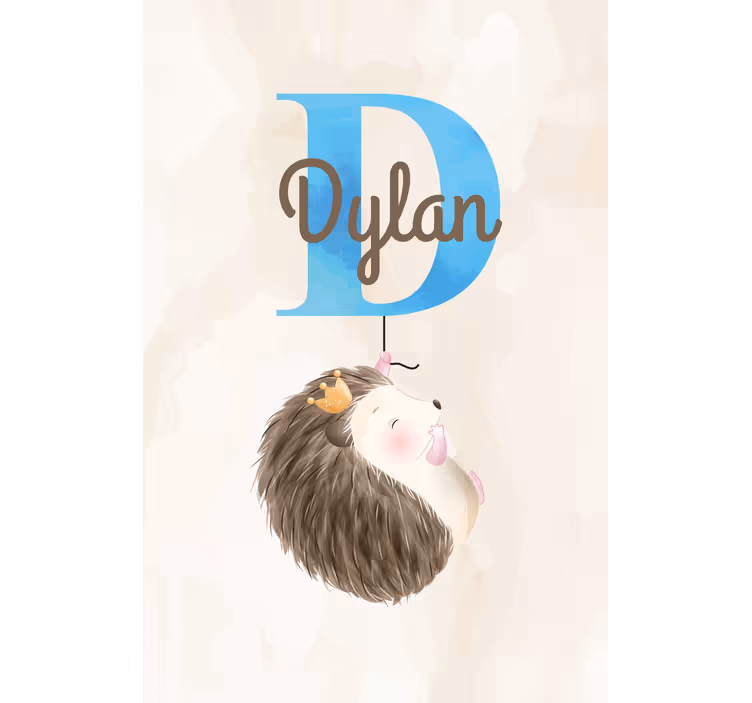 Hedgehog with initial and name blind children - TenStickers