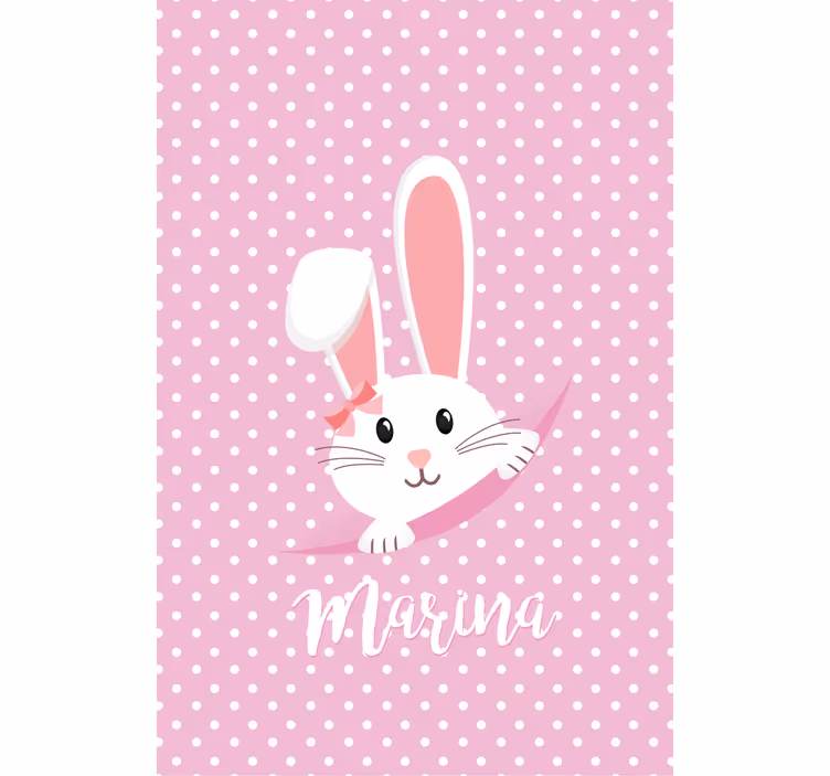 Cute bunny for girl with name Nursery blind - TenStickers