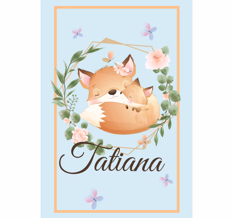 Fox family with name blind children - TenStickers