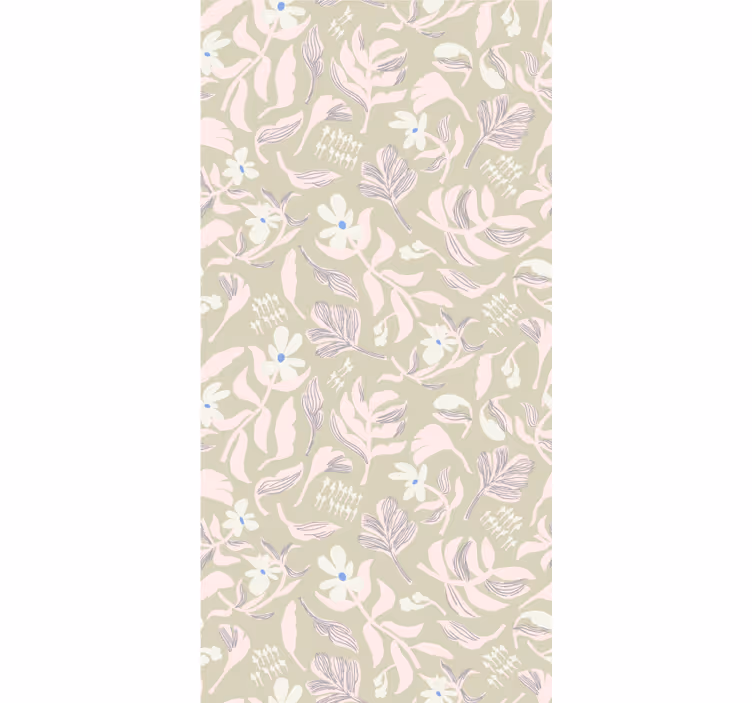 Beige leaf theme blind flowers and plants - TenStickers