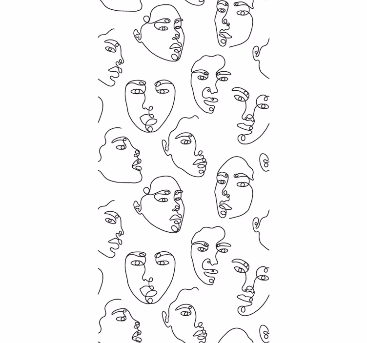 Outline art faces blind original - TenStickers