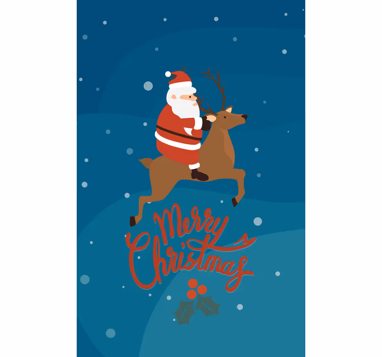 Santa Riding Reindeer blind original - TenStickers