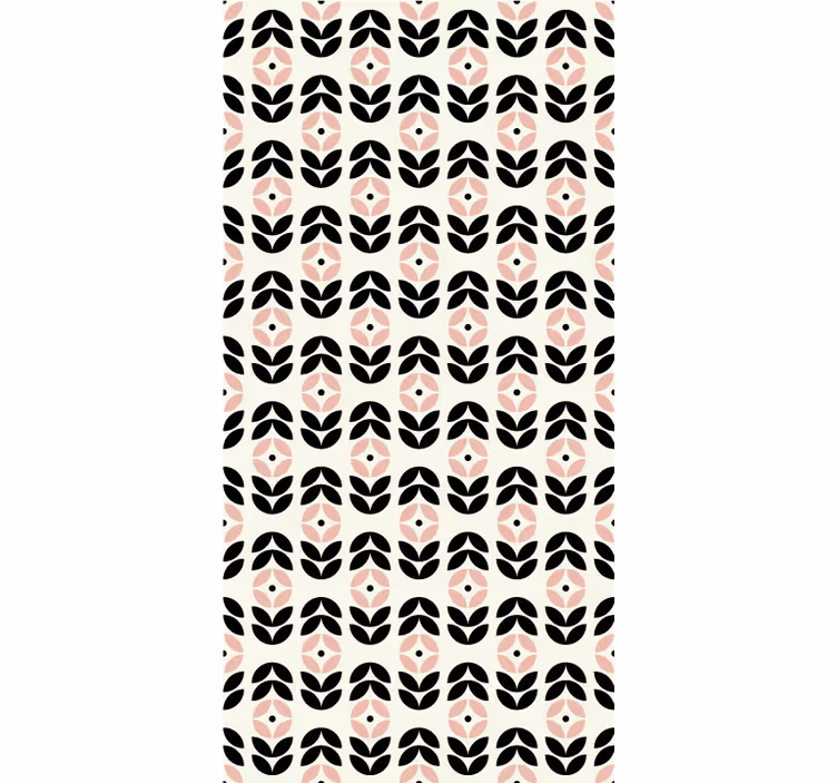 Geometric repetition beige floral roller blind - TenStickers