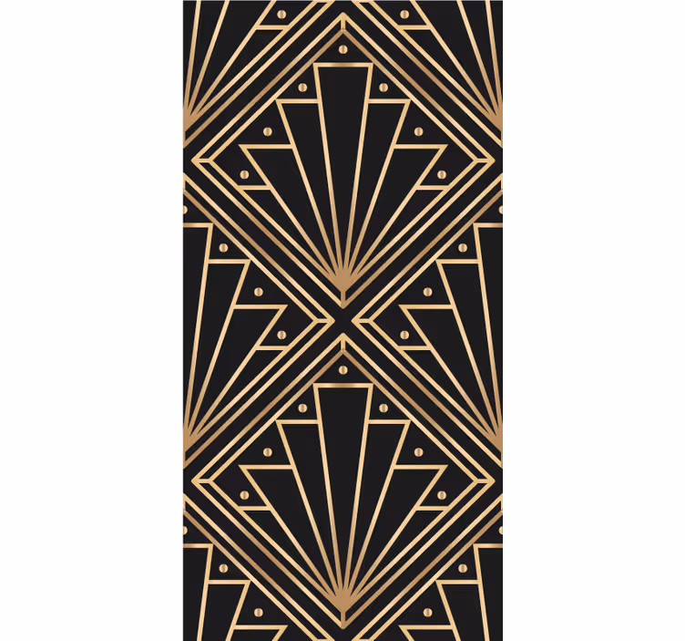 "Art Deco" golden shapes original living room blind - TenStickers