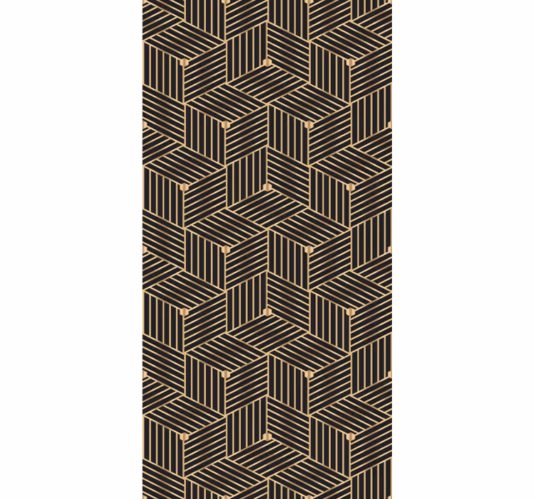 Golden geometric déco pattern living room roller blind - TenStickers