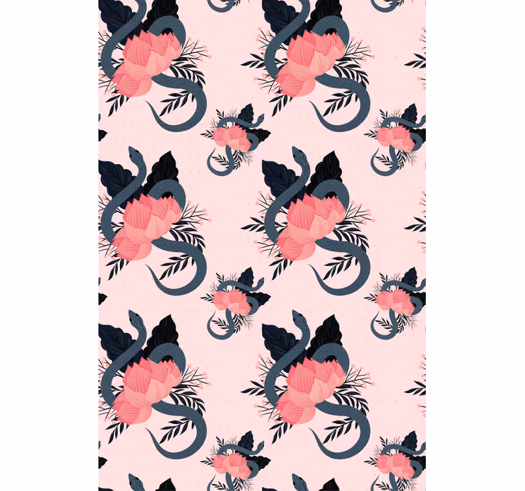 Floral and snake design blind flowers and plants - TenStickers