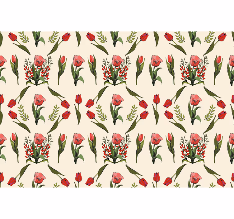 Elegant beige arrangement floral roller blind - TenStickers