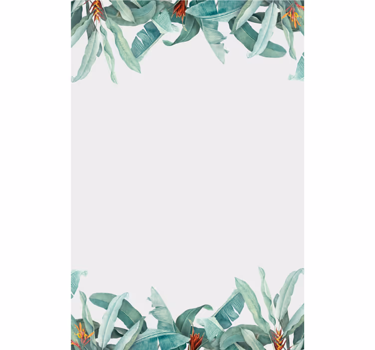 Tropical Leaf Border blind flowers and plants - TenStickers