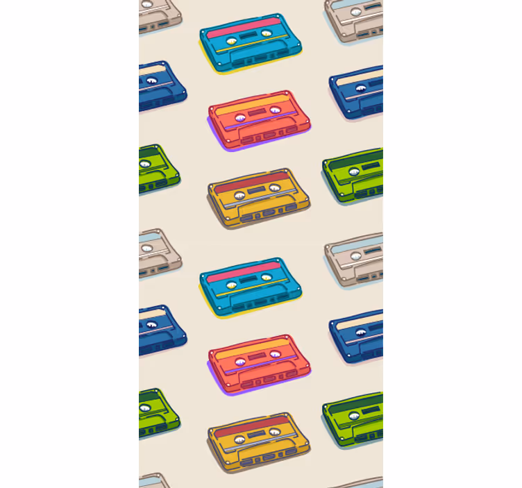 Colorful Cassette Tapes gamer roller blind - TenStickers