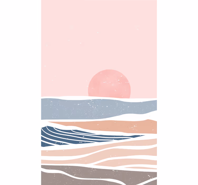 Serene Sunset Waves retro vintage blind - TenStickers