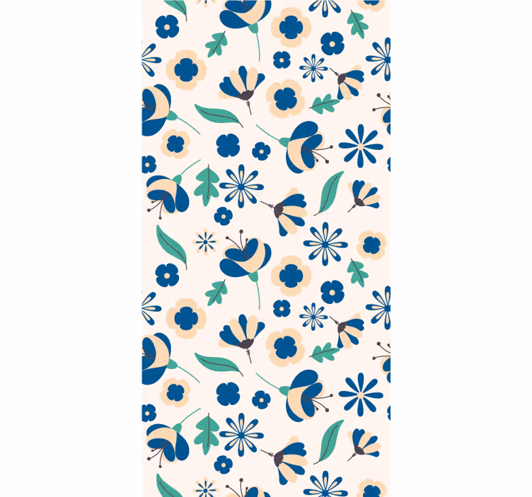 Floral roller blind Botanical Pattern flowers and plants - TenStickers