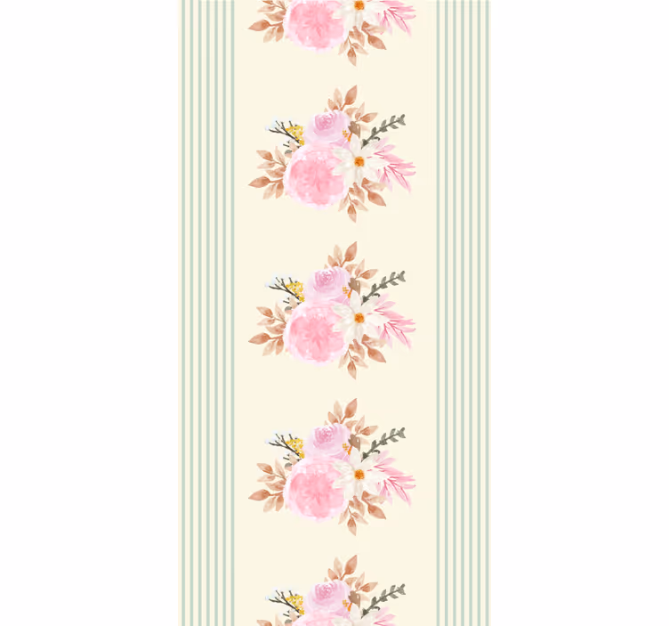 Original roller blind with floral striped pattern - TenStickers