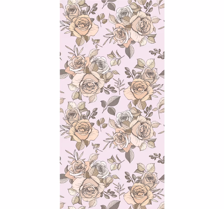 Graceful Rose Motif floral roller blind - TenStickers