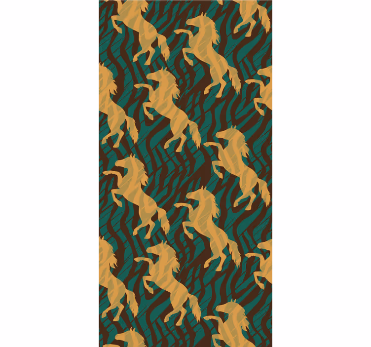 Galloping Golden Horses animals blind - TenStickers
