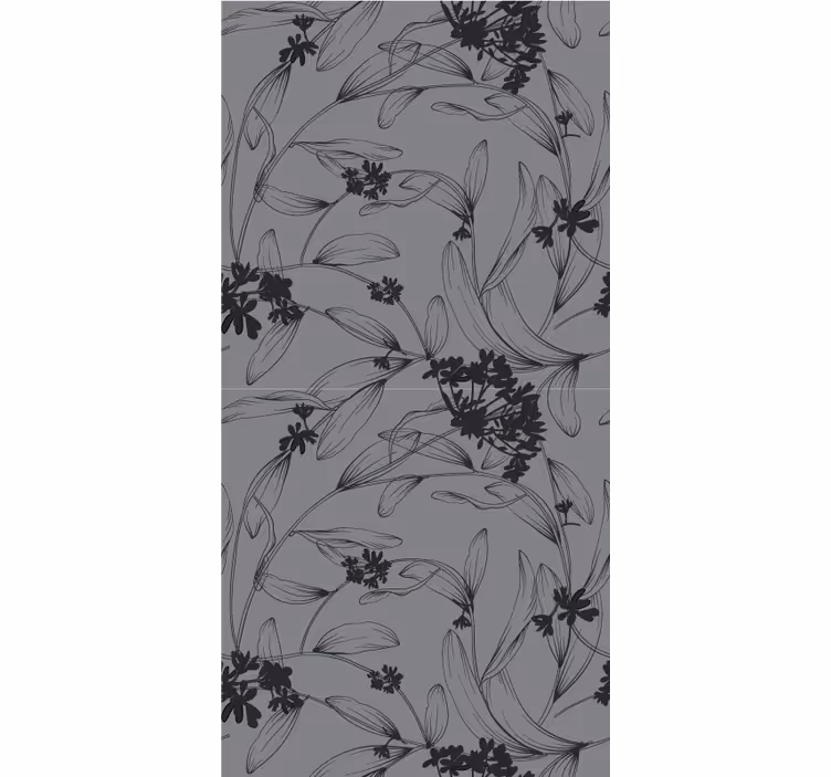 Monochrome Floral Design blind flowers and plants - TenStickers